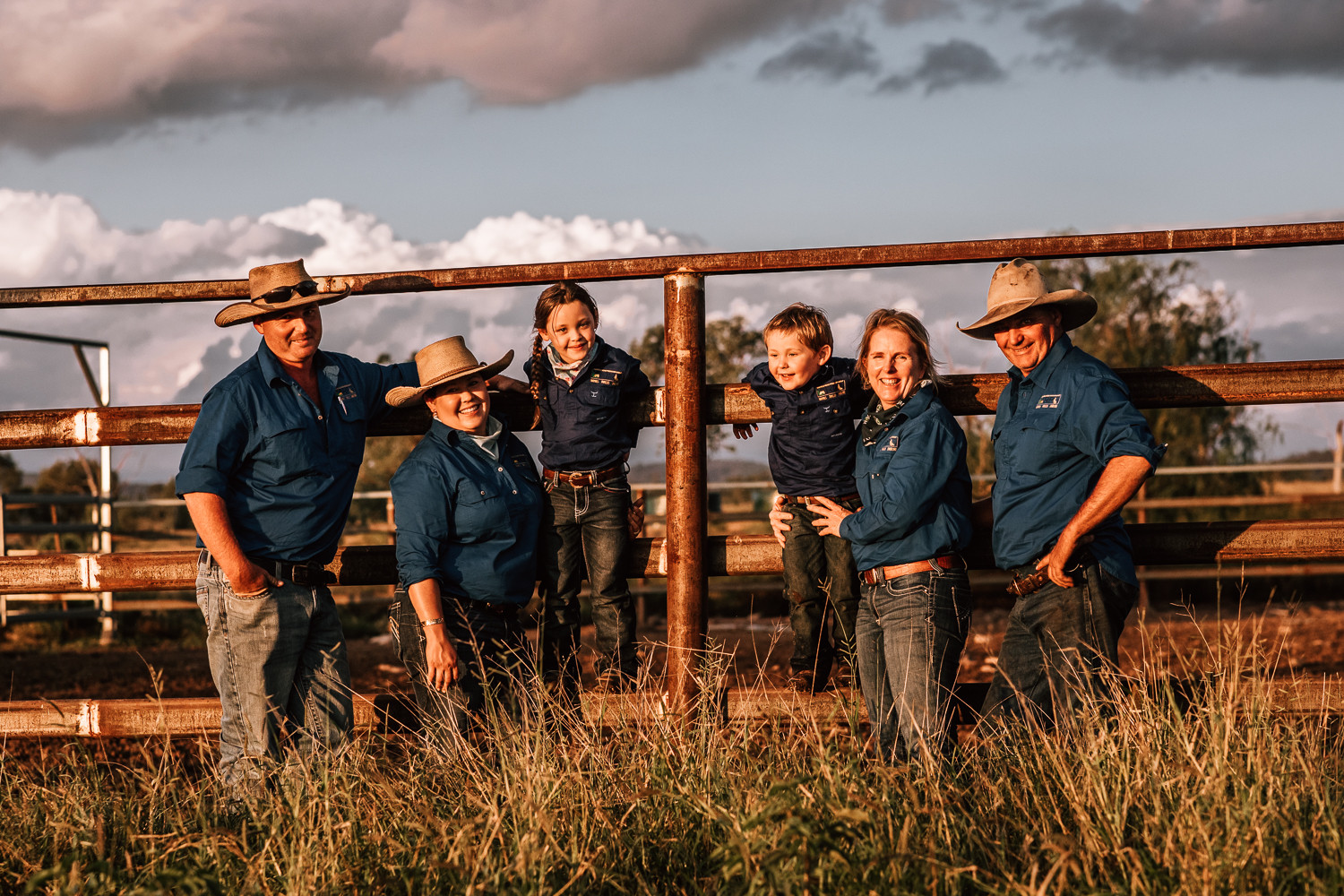 Family picture of a NAB customer from Leather Cattle Company
